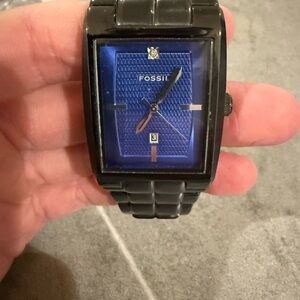 Fossil Black Watch with Blue Dial